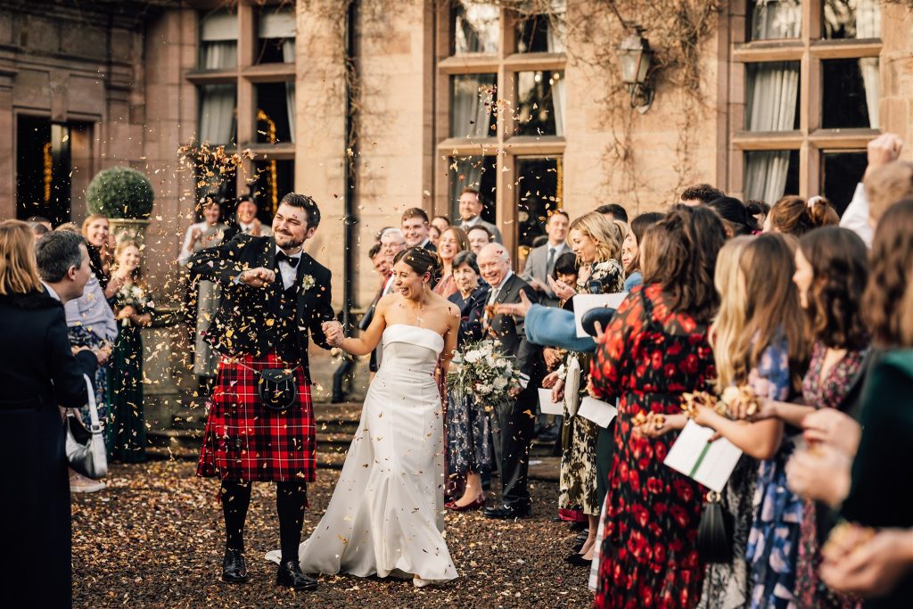 confetti shot winter wedding gallery